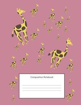 Paperback Composition Notebook: Pink Giraffe, College Ruled Stylish Exercise Book Notepad for Back to School, Happy Home or Office, (7.44x9.69 Inches) Book