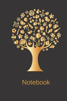 Paperback Notes: A 6 x 9, Sleek Well Designed Blank Lined Notebook/Journal.Beautiful Tree Art. Black/Gold 110 Pages: A Perfect Gift For Book