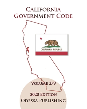 Paperback California Government Code 2020 Edition [GOV] Volume 3/9 Book