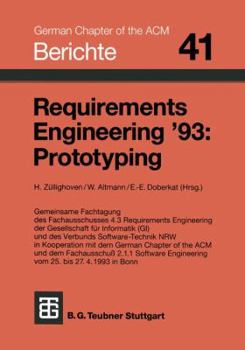 Paperback Requirements Engineering '93: Prototyping [German] Book