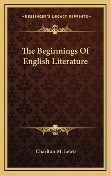 Hardcover The Beginnings of English Literature Book