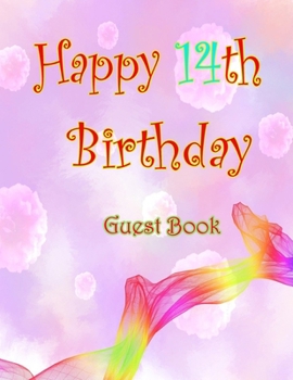 Happy 14th Birthday Guest Book: 14th Birthday Journal: Lined Journal / Notebook - Rose Gold Birthday Gift For Women