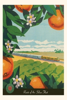 Paperback Vintage Journal Train Through orange Orchard Travel Poster Book