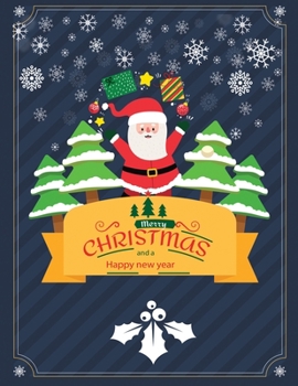 Merry Christmas and a happy new year: Christmas  Notebook | Holiday Planner| Black Paper Journal With Lined Black Pages | 8.5x11 Size | 110 pages | Soft Matte Cover