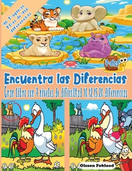 Paperback Encuentra las Diferencias: Mi Gran Libro de las Diferencias, Busca y Encuentra Libros Niños 5 años, Pasatiempos niños 6 años, libro con 10,12,15,20 di [Spanish] Book