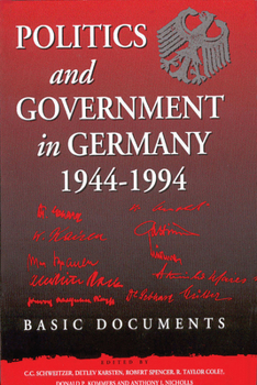 Paperback Politics and Government in Germany, 1944-1994: Basic Documents Book