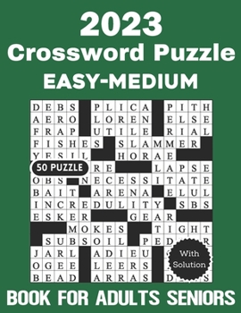 Paperback 2023 Crossword Puzzle 50 Easy-Medium Book for Adults Seniors With Solution Book
