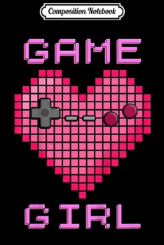 Composition Notebook: Kids Video Game Girl Retro Gaming Pixel Heart Controller  Journal/Notebook Blank Lined Ruled 6x9 100 Pages