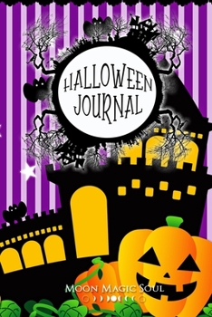 Paperback Halloween Journal: Spooky Halloween October Autumn Striped Journal Notebook Diary College-Ruled Book