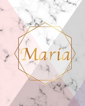 Maria: Gift Luxury Marble Glossy Pink Purple Faux Gold Print Notebook (Marble Notebooks)