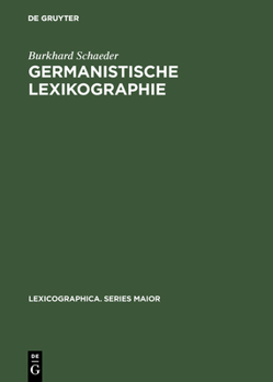 Hardcover Germanistische Lexikographie [German] Book