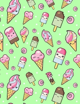 Alexa: Personalized Journal or Notebook with 105 Lined Pages and Cute Kawaii Ice Cream Design.  This Book is a Great Birthday, Christmas, or Best Friend!