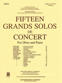 Paperback 15 Grands Solos de Concert: Oboe Solo/Piano Set Book