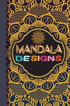 Paperback Mandala Designs: Mandala Flower Line Notebook 100 Pages 6" x 9" (15.24 x 22.86 cm) Book