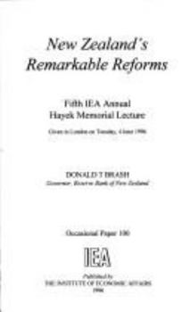 Paperback New Zealand's Remarkable Reforms Book