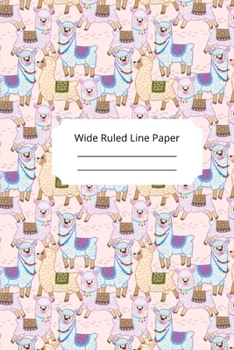 Paperback Baby Alpaca Theme Wide Ruled Line Paper Book