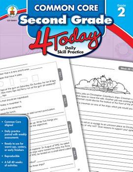 Paperback Common Core Second Grade 4 Today: Daily Skill Practice Book