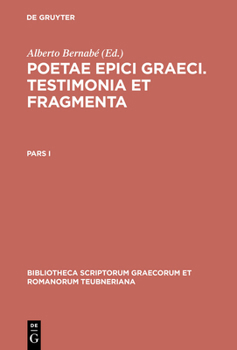Hardcover Poetae epici Graeci. Testimonia et fragmenta. Pars I [Greek, Ancient (To 1453)] Book