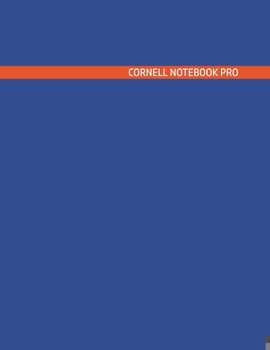 Paperback Cornell Notebook Pro: Large Note Taking System For School And University. College Ruled Pretty Light Notes. Royal Blue Blood Orange Cover - Book