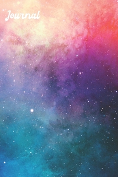 Journal: 105 Undated Pages : Stunning Purple, Coral, Aqua Blue, & Pink Sky : Outer Space : Paperback Matte Cover