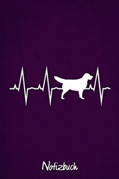 Notizbuch: Lilanes liniertes Golden Retriever Herzschlag Hunde Notizheft ca DIN A5 weiß liniert 110 Seiten (German Edition)
