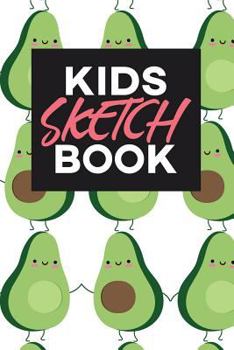 Paperback Kids Sketch Book: Kawaii Cute Avocado Vegan Food Pattern Book