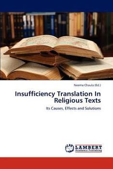 Paperback Insufficiency Translation In Religious Texts Book