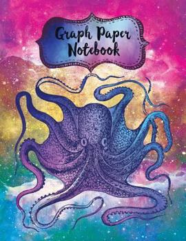Graph Paper Notebook: Watercolor Pink Yellow Green Octopus Square 5x5 Square Grid