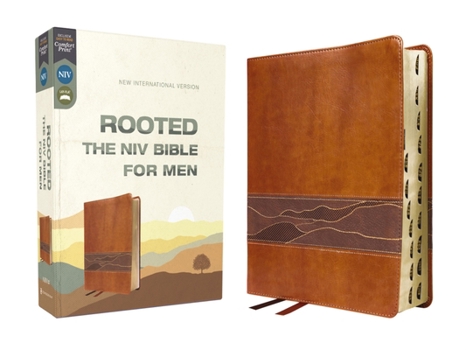 Imitation Leather Rooted: The NIV Bible for Men, Leathersoft, Brown, Thumb Indexed, Comfort Print Book