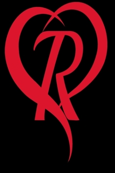 Monogram Initial Letter R  Adorable Heart Red and Black:: In My Heart letter initial Personalized Name Letter R, Cute funny gift for  Girlfriend ... for Home School College  for Writing Notes.