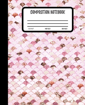 Composition Notebook: Blush Pink Mermaid College Ruled Lined Journal for School | 100 Pages | 7.5 x 9.25" | Kids Children Teens Girls Women | (Mermaid Composition Notebook)