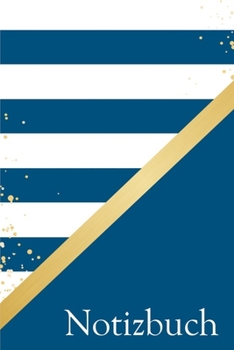 Notizbuch: Glamouröses Gold Konfetti Blau Weiß Moderne Streifen Notizbuch liniert 120 Seiten für Notizen Zeichnungen Formeln Organizer Tagebuch (German Edition)