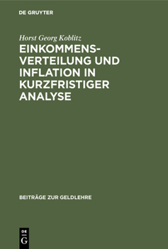 Hardcover Einkommensverteilung und Inflation in kurzfristiger Analyse [German] Book
