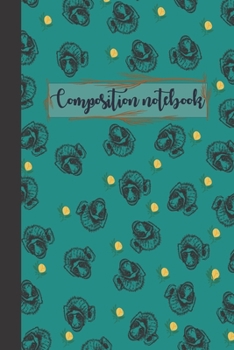 Paperback Composition Notebook: Beautiful Cover With Monkey Wide Ruled Composition Notebook: Beautiful Monkey Notebook/Journal for Gift Book