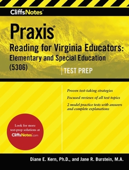 Paperback Cliffsnotes Praxis Reading for Virginia Educators: Elementary and Special Education (5306) Book