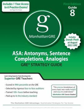 Paperback Asa: Antonyms, Sentence Completions, Analogies GRE Preparation Guide, 1st Ed Book