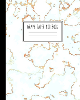 Paperback Graph Paper Notebook: Trendy White Marble and Rose Gold - 8 x 10 inches - 5 x 5 Squares per inch, Quad Ruled - Cute Graph Paper Composition Book