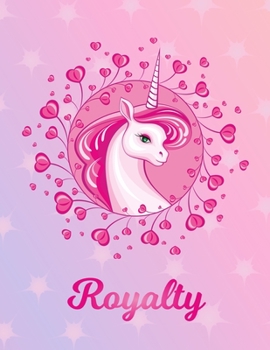 Royalty: Unicorn Large Blank Primary Sketchbook Paper | Pink Purple Magical Horse Personalized Letter R Initial Custom First Name Cover | Drawing ... | Art Sketch Book| Create & Learn to Draw