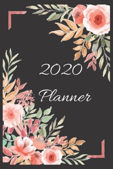 Paperback 2020 Planner: Weekly and Monthly View Planner, Organizer, Agenda (Floral, Black) Book