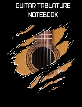 Paperback Guitar Tablature Notebook: Acoustic Guitar Themed 6 String Guitar Chord and Tablature Staff Music Paper for Guitar Players, Musicians, Teachers a Book