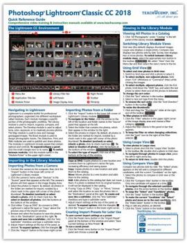 Pamphlet Adobe Photoshop Lightroom Classic CC 2018 Introductory Quick Reference Training Tutorial Guide Laminated Cheat Sheet Book