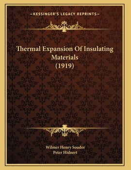 Paperback Thermal Expansion Of Insulating Materials (1919) Book