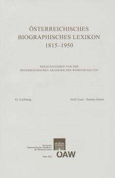 Paperback Osterreichisches Biographisches Lexikon 1815-1950: 63. Lieferung Stulli Luca - Szaster Atnoni [German] Book