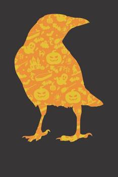 Paperback Notebook: Crow Halloween Party Pumpkin Pattern Gift Dot Grid Dotted 6x9 120 Pages Book