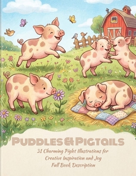 Paperback Puddles & Pigtails: 31 Charming Piglet Illustrations for Creative Inspiration and Joy Full Book Description Book