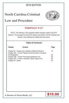 Paperback North Carolina Criminal Law and Procedure-Pamphlet 27 Book