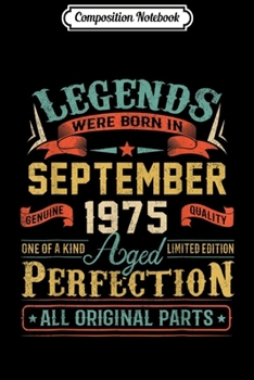 Composition Notebook: 44th Birthday Born In SEPTEMBER 1975 44 Years Old  Journal/Notebook Blank Lined Ruled 6x9 100 Pages
