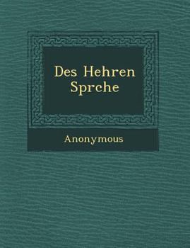 Paperback Des Hehren Spr Che [German] Book