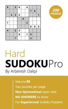 Paperback Hard Sudoku Pro: Book for Experienced Puzzlers (200 puzzles) Vol. 88 Book