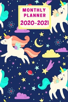 Monthly Planner 2020-2021: cut unicorn planner/calendar 2020 sloth  Monthly Pocket Planner, Calendar & Schedule Agenda, planner Gifts For Women, Men, ... And Adults (6" x 9") , 2020 planner unicorn